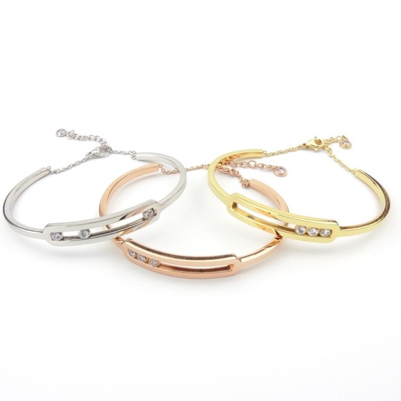 Sliding Moving Stones Cuff Bracelet - Picture 4 of 8